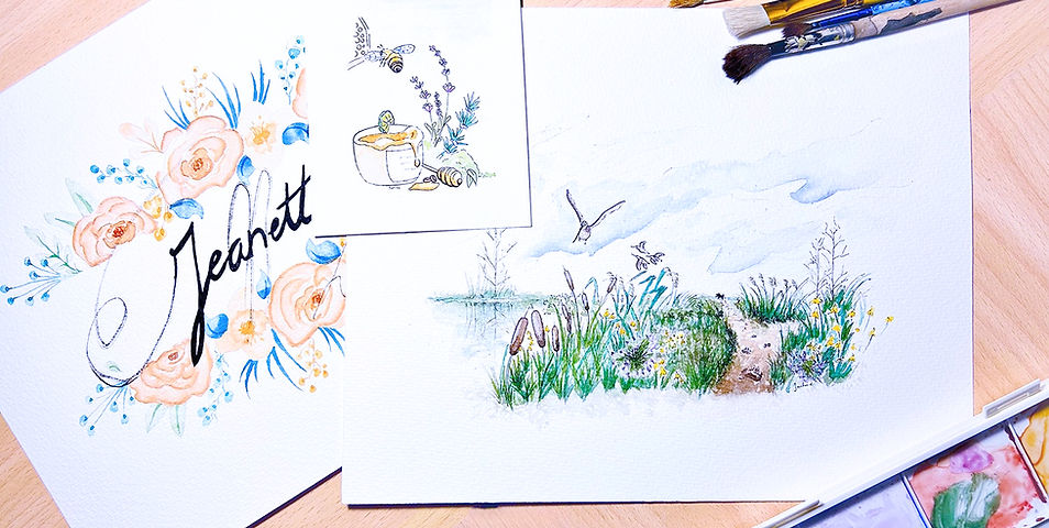 Exemple d'illustrations de la boutique d'aquarelles